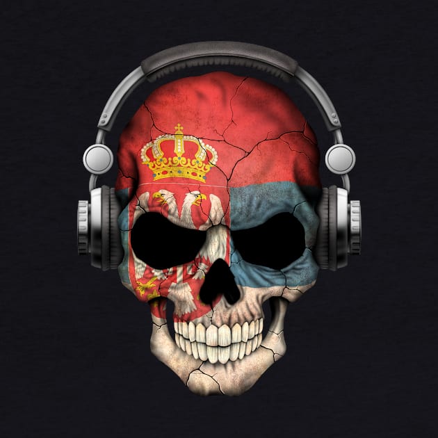 Dark Skull Deejay with Serbian Flag by jeffbartels